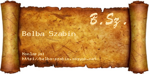 Belba Szabin névjegykártya